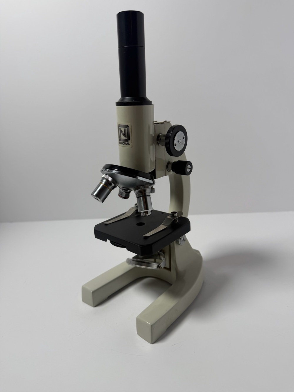 National Model 108 Collectible Microscope Beige Scientific Instrument